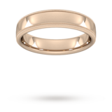 Goldsmiths 5mm Traditional Court Heavy Milgrain Edge Wedding Ring In 9 Carat Rose Gold