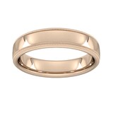 Goldsmiths 5mm D Shape Standard Milgrain Edge Wedding Ring In 9 Carat Rose Gold