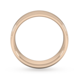Goldsmiths 6mm D Shape Heavy Milgrain Edge Wedding Ring In 9 Carat Rose Gold - Ring Size J