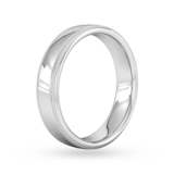Goldsmiths 5mm D Shape Standard Milgrain Edge Wedding Ring In 18 Carat White Gold