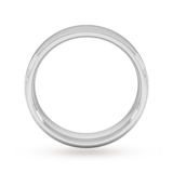 Goldsmiths 5mm D Shape Heavy Milgrain Edge Wedding Ring In 18 Carat White Gold