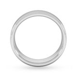 Goldsmiths 6mm D Shape Heavy Milgrain Edge Wedding Ring In 18 Carat White Gold - Ring Size I