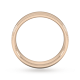 Goldsmiths 5mm D Shape Heavy Milgrain Edge Wedding Ring In 18 Carat Rose Gold - Ring Size L