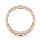 Goldsmiths 6mm D Shape Heavy Milgrain Edge Wedding Ring In 18 Carat Rose Gold - Ring Size L