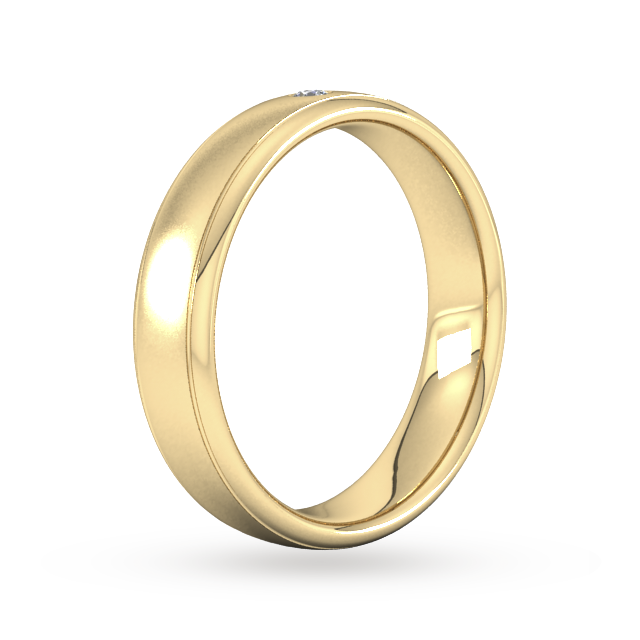 Goldsmiths 5mm Brilliant Cut  Diamond Set Wedding Ring In 18 Carat Yellow Gold - Ring Size Q