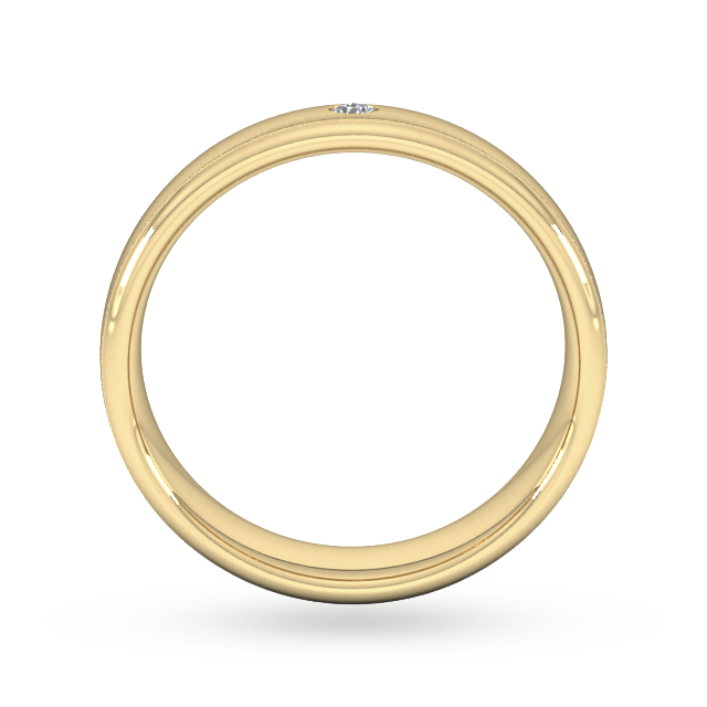 Goldsmiths 5mm Brilliant Cut Diamond Set Wedding Ring In 18 Carat Yellow Gold - Ring Size P Goldsmiths 5mm Brilliant Cut Diamond Set Wedding Ring In 18 Carat Yellow Gold - Ring Size P