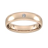 Goldsmiths 5mm Brilliant Cut  Diamond Set Wedding Ring In 18 Carat Rose Gold