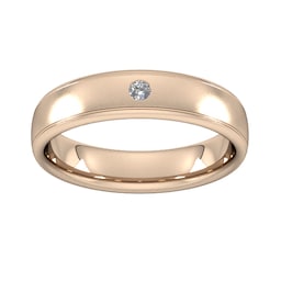 08302113 - 5mm Brilliant Cut Diamond Set Wedding Ring In 18 Carat Rose Gold