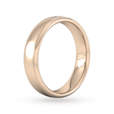 Goldsmiths 5mm Brilliant Cut  Diamond Set Wedding Ring In 18 Carat Rose Gold - Ring Size Q
