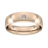 Goldsmiths 6mm Brilliant Cut  Diamond Set Wedding Ring In 9 Carat Rose Gold - Ring Size Q