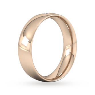 Goldsmiths 6mm Brilliant Cut  Diamond Set Wedding Ring In 9 Carat Rose Gold