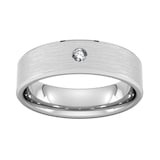 Goldsmiths 6mm Brilliant Cut Diamond Set Chamfered Edge  Wedding Ring In 18 Carat White Gold - Ring Size P