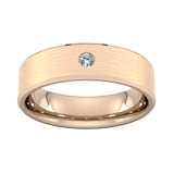Goldsmiths 6mm Brilliant Cut Diamond Set Chamfered Edge  Wedding Ring In 18 Carat Rose Gold
