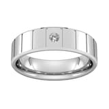 Goldsmiths 6mm Brilliant Cut Diamond Set With Vertical Lines  Wedding Ring In Platinum - Ring Size G