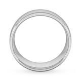 Goldsmiths 8mm Slight Court Heavy Milgrain Centre Wedding Ring In 9 Carat White Gold - Ring Size S