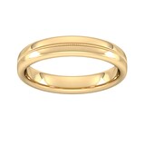 Goldsmiths 4mm Slight Court Heavy Milgrain Centre Wedding Ring In 9 Carat Yellow Gold - Ring Size Q