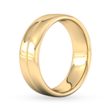 Goldsmiths 7mm Slight Court Heavy Milgrain Centre Wedding Ring In 9 Carat Yellow Gold - Ring Size Q