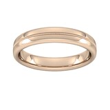 Goldsmiths 4mm Slight Court Standard Milgrain Centre Wedding Ring In 9 Carat Rose Gold - Ring Size Q
