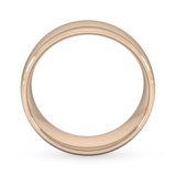Goldsmiths 8mm Slight Court Standard Milgrain Centre Wedding Ring In 9 Carat Rose Gold - Ring Size Q
