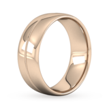 Goldsmiths 8mm Slight Court Heavy Milgrain Centre Wedding Ring In 9 Carat Rose Gold - Ring Size S