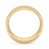Goldsmiths 8mm Slight Court Standard Milgrain Centre Wedding Ring In 18 Carat Yellow Gold - Ring Size Q