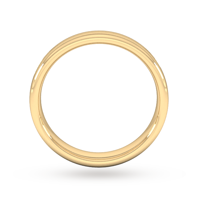 Goldsmiths 4mm Slight Court Heavy Milgrain Centre Wedding Ring In 18 Carat Yellow Gold