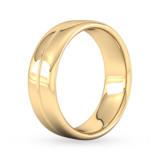 Goldsmiths 7mm Slight Court Heavy Milgrain Centre Wedding Ring In 18 Carat Yellow Gold