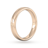 Goldsmiths 4mm Slight Court Standard Milgrain Centre Wedding Ring In 18 Carat Rose Gold - Ring Size Q