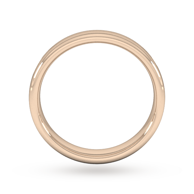 Goldsmiths 4mm Slight Court Standard Milgrain Centre Wedding Ring In 18 Carat Rose Gold - Ring Size Q