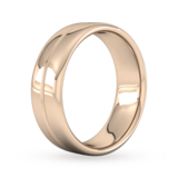 Goldsmiths 7mm Slight Court Standard Milgrain Centre Wedding Ring In 18 Carat Rose Gold - Ring Size Q