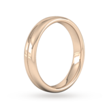 Goldsmiths 4mm Slight Court Extra Heavy Milgrain Centre Wedding Ring In 18 Carat Rose Gold - Ring Size Q
