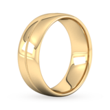 Goldsmiths 8mm Flat Court Heavy Milgrain Centre Wedding Ring In 9 Carat Yellow Gold