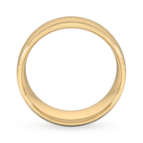 Goldsmiths 8mm Flat Court Heavy Milgrain Centre Wedding Ring In 9 Carat Yellow Gold - Ring Size R
