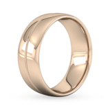 Goldsmiths 8mm Flat Court Heavy Milgrain Centre Wedding Ring In 9 Carat Rose Gold - Ring Size G