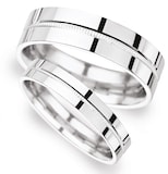 Goldsmiths 4mm Flat Court Heavy Milgrain Centre Wedding Ring In Platinum - Ring Size Q
