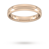 Goldsmiths 4mm Traditional Court Standard Milgrain Centre Wedding Ring In 9 Carat Rose Gold - Ring Size Q