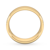 Goldsmiths 7mm Traditional Court Heavy Milgrain Centre Wedding Ring In 18 Carat Yellow Gold