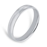 Goldsmiths 4mm Traditional Court Standard Milgrain Centre Wedding Ring In Platinum