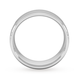 Goldsmiths 7mm D Shape Standard Milgrain Centre Wedding Ring In 9 Carat White Gold