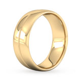 Goldsmiths 8mm D Shape Standard Milgrain Centre Wedding Ring In 9 Carat Yellow Gold