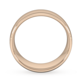 Goldsmiths 8mm D Shape Heavy Milgrain Centre Wedding Ring In 9 Carat Rose Gold - Ring Size Q