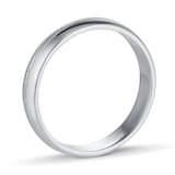 Goldsmiths 4mm D Shape Standard Milgrain Centre Wedding Ring In Platinum