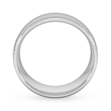 Goldsmiths 8mm D Shape Standard Milgrain Centre Wedding Ring In Platinum