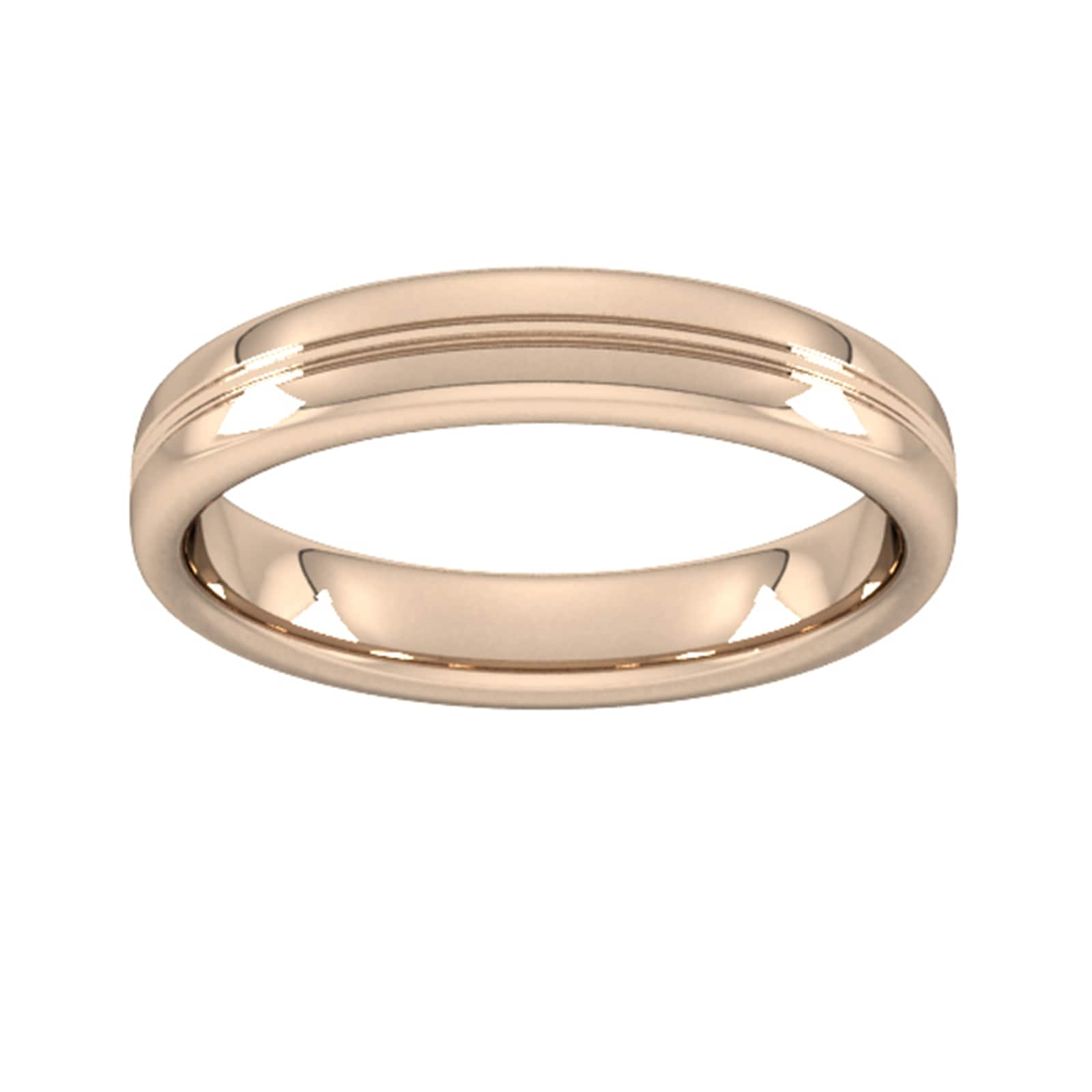 4mm Slight Court Standard Grooved Polished Finish Wedding Ring In