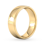 Goldsmiths 7mm Slight Court Standard Polished Finish With Grooves Wedding Ring In 9 Carat Yellow Gold