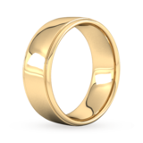 Goldsmiths 8mm Slight Court Heavy Polished Finish With Grooves Wedding Ring In 9 Carat Yellow Gold