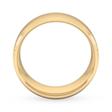 Goldsmiths 8mm Slight Court Heavy Polished Finish With Grooves Wedding Ring In 9 Carat Yellow Gold