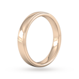 Goldsmiths 4mm Slight Court Standard Polished Finish With Grooves Wedding Ring In 9 Carat Rose Gold - Ring Size Q