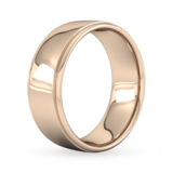 Goldsmiths 8mm Slight Court Standard Polished Finish With Grooves Wedding Ring In 9 Carat Rose Gold - Ring Size Q