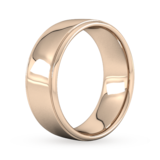 Goldsmiths 8mm Slight Court Extra Heavy Polished Finish With Grooves Wedding Ring In 9 Carat Rose Gold - Ring Size Q